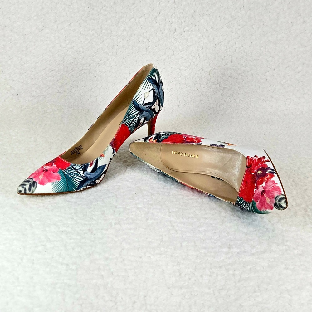 Marc‎ Fisher Darren Tropical Floral Pumps Pointed Toe Stiletto Heels 8M Resort